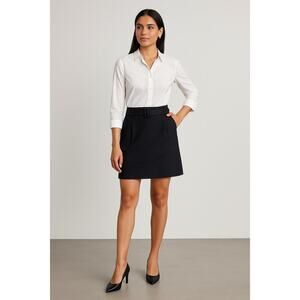 Club Monaco Black Belted Skirt Size 4 Mini High Waist Pocket Career Workwear